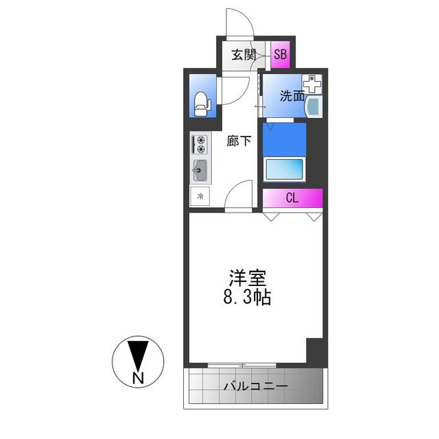 FREEDOM RESIDENCE 藤井寺岡(1K/7階)の間取り写真