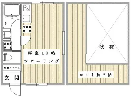 クリフトレイル(ワンルーム/2階)の間取り写真
