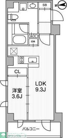 LIGHTHOUSE中馬込(1LDK/1階)の間取り写真
