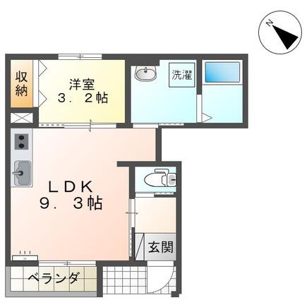 ディオーネ(1LDK/1階)の間取り写真