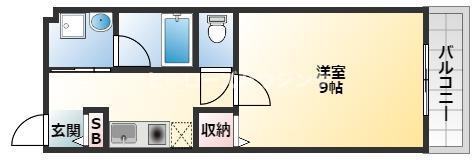 三協ハイツII(1K/1階)の間取り写真