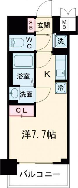 アスヴェル兵庫駅前(ワンルーム/3階)の間取り写真