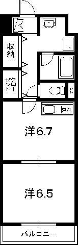 メゾンドフォンテヌ(1DK/4階)の間取り写真