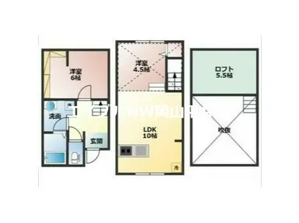 AKURA平井(1LDK/2階)の間取り写真