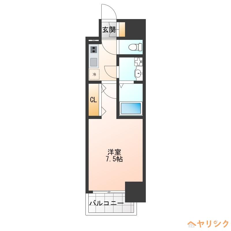S-RESIDENCE庄内通駅前CURERE(ワンルーム/13階)の間取り写真