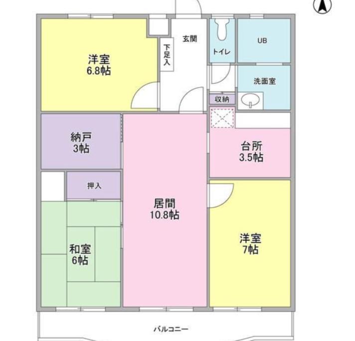 サンクレール小平B棟(3SLDK/3階)の間取り写真
