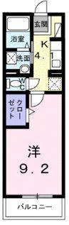 シャロル東福山(1K/3階)の間取り写真