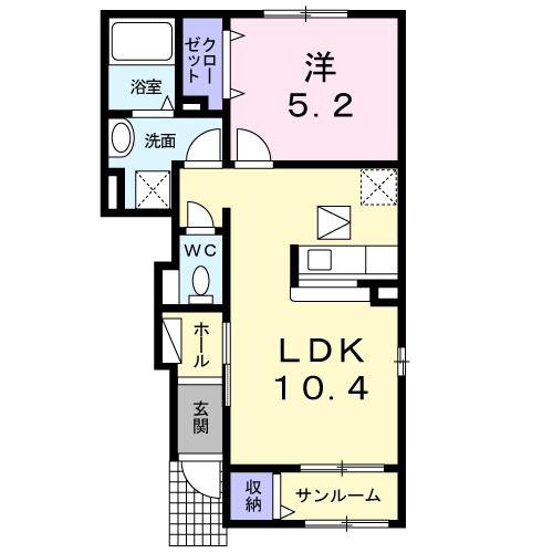シェーネーアゼリア II(1LDK/1階)の間取り写真