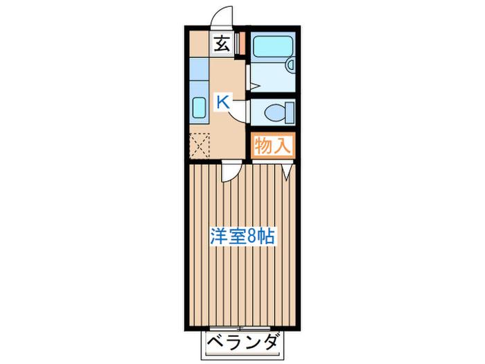 アークハイム(1K/1階)の間取り写真