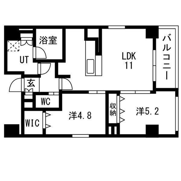 ポルタニグラサウス(2LDK/2階)の間取り写真