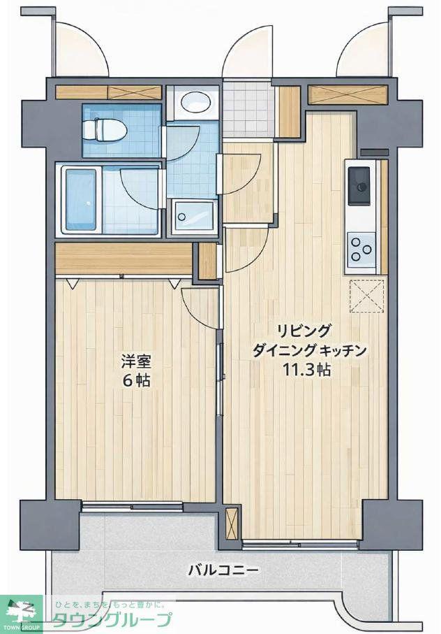 プリメール柳島(1LDK/5階)の間取り写真