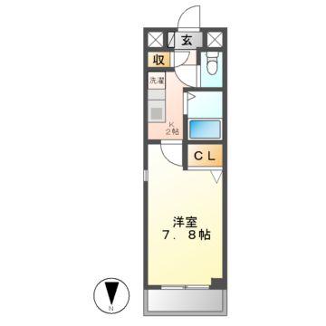 TOWN COURT(1K/2階)の間取り写真