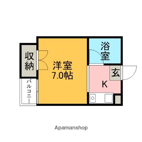 スカイルサクラ(1K/3階)の間取り写真