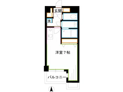 フェリス三鷹禅林寺通(ワンルーム/3階)の間取り写真