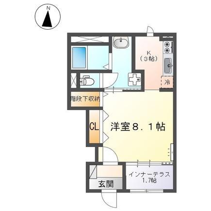 アイリス南大分II(1K/1階)の間取り写真