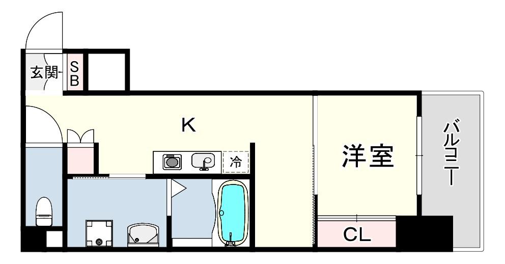 SAN MARINO尼崎(1K/5階)の間取り写真