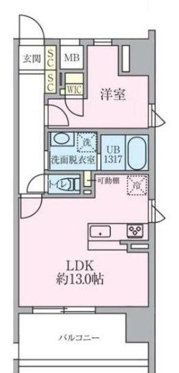 メルシーペール上落合(1LDK/5階)の間取り写真