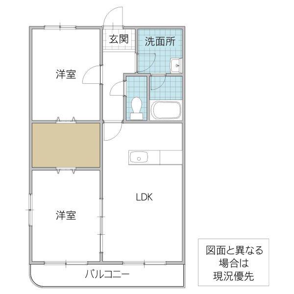 クレッシェンドビル(2LDK/2階)の間取り写真