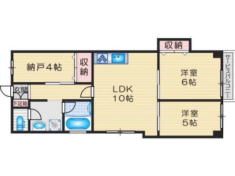 ナンノ第13号館(2SLDK/2階)の間取り写真