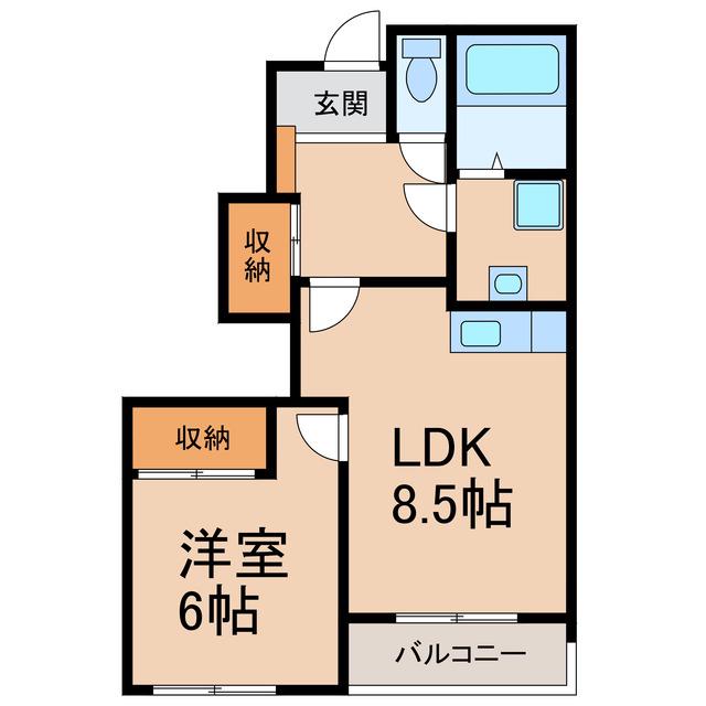 SKY GARDEN(1DK/1階)の間取り写真