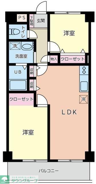 RESTAひばりヶ丘(2LDK/1階)の間取り写真