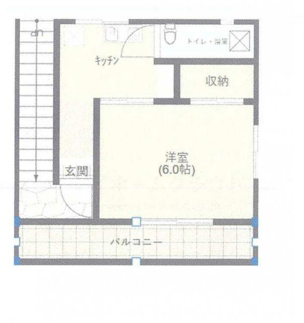 栗原ビル(1K/3階)の間取り写真