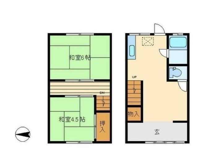 日野本町住居付店ポ(2DK/2階)の間取り写真