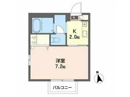 ハイフィールド(1K/1階)の間取り写真