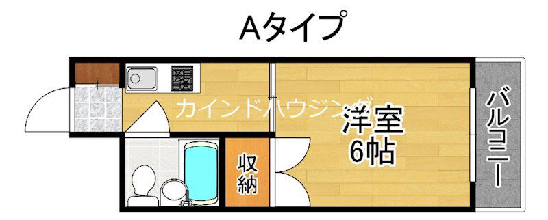 東洋プラザ住吉(1K/3階)の間取り写真
