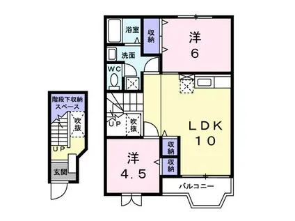 ルミエールB(2LDK/2階)の間取り写真