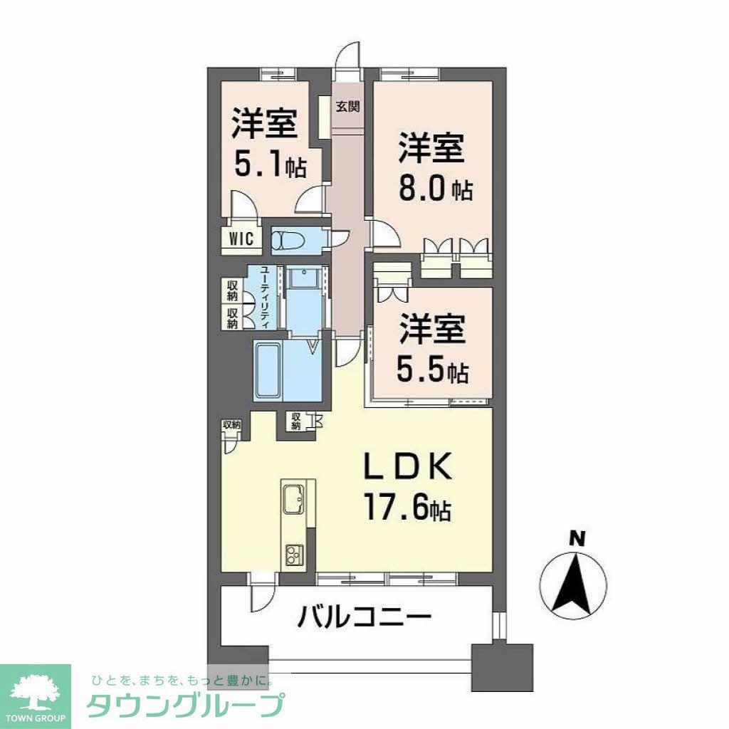 NUDGEONE.照葉(3LDK/15階)の間取り写真