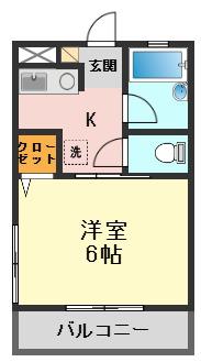 リバーサイド東海(1K/2階)の間取り写真
