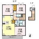 オンディーヌ(3LDK/2階)の間取り写真