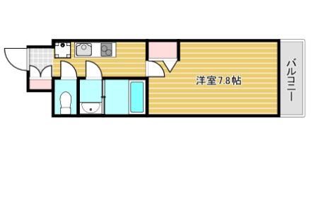 ALIVIS浪速東SOL TERRACE(1K/4階)の間取り写真