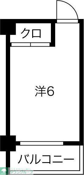 覚王山ドミトリー河合ビル(ワンルーム/1階)の間取り写真