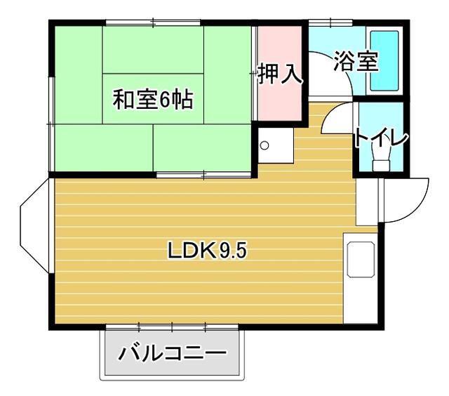 サンテラスII(1LDK/2階)の間取り写真