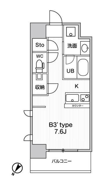 JMFレジデンス町田(ワンルーム/4階)の間取り写真