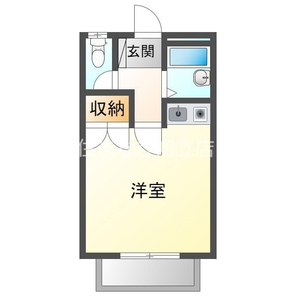 T-コーポ(1K/2階)の間取り写真