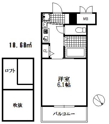 エステムコート三宮イーストポルトマーレ(1K/3階)の間取り写真