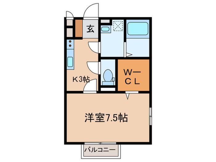 セジュール アン(1K/2階)の間取り写真