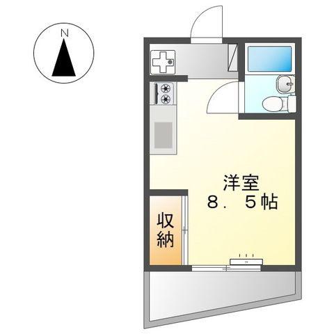 ファインシティ(ワンルーム/4階)の間取り写真