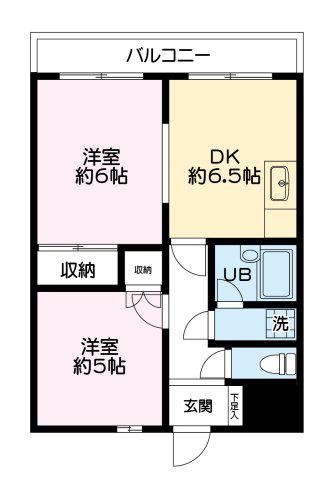 クレンペトロ梶ヶ谷(2DK/2階)の間取り写真