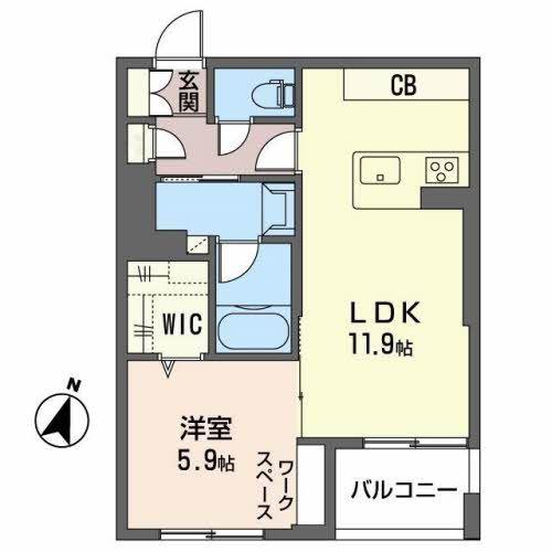 LENA MALIE(1LDK/1階)の間取り写真