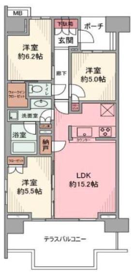 シティテラス加賀(3LDK/2階)の間取り写真