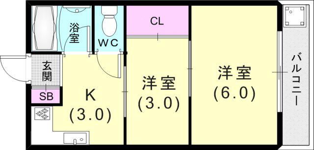 藤井マンション(1DK/1階)の間取り写真