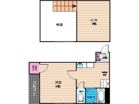 NUTRIMO井尻(1K/2階)の間取り写真