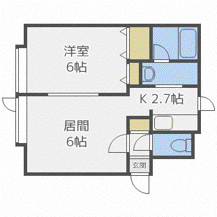 エトワール(1LDK/2階)の間取り写真