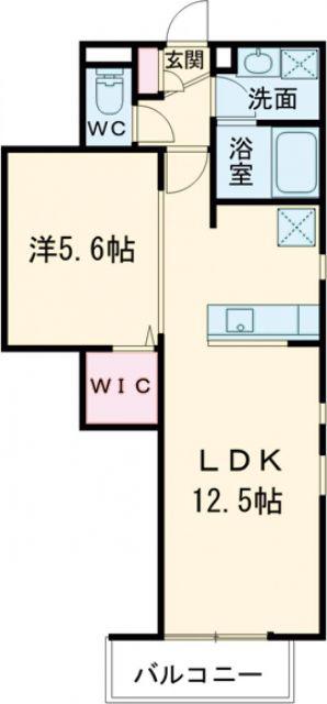 KLEIS前橋本町(1LDK/2階)の間取り写真