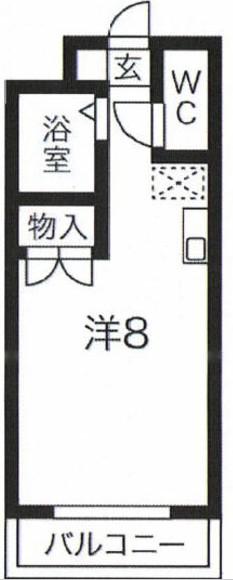 ホーメストつるまい(ワンルーム/6階)の間取り写真