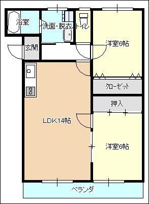 アネックスフローラ(2LDK/2階)の間取り写真